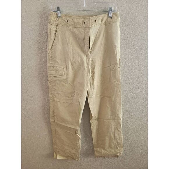 Worthington Essentials Women's Beige Cargo Capri Pants Size 10 - Picture 1 of 3